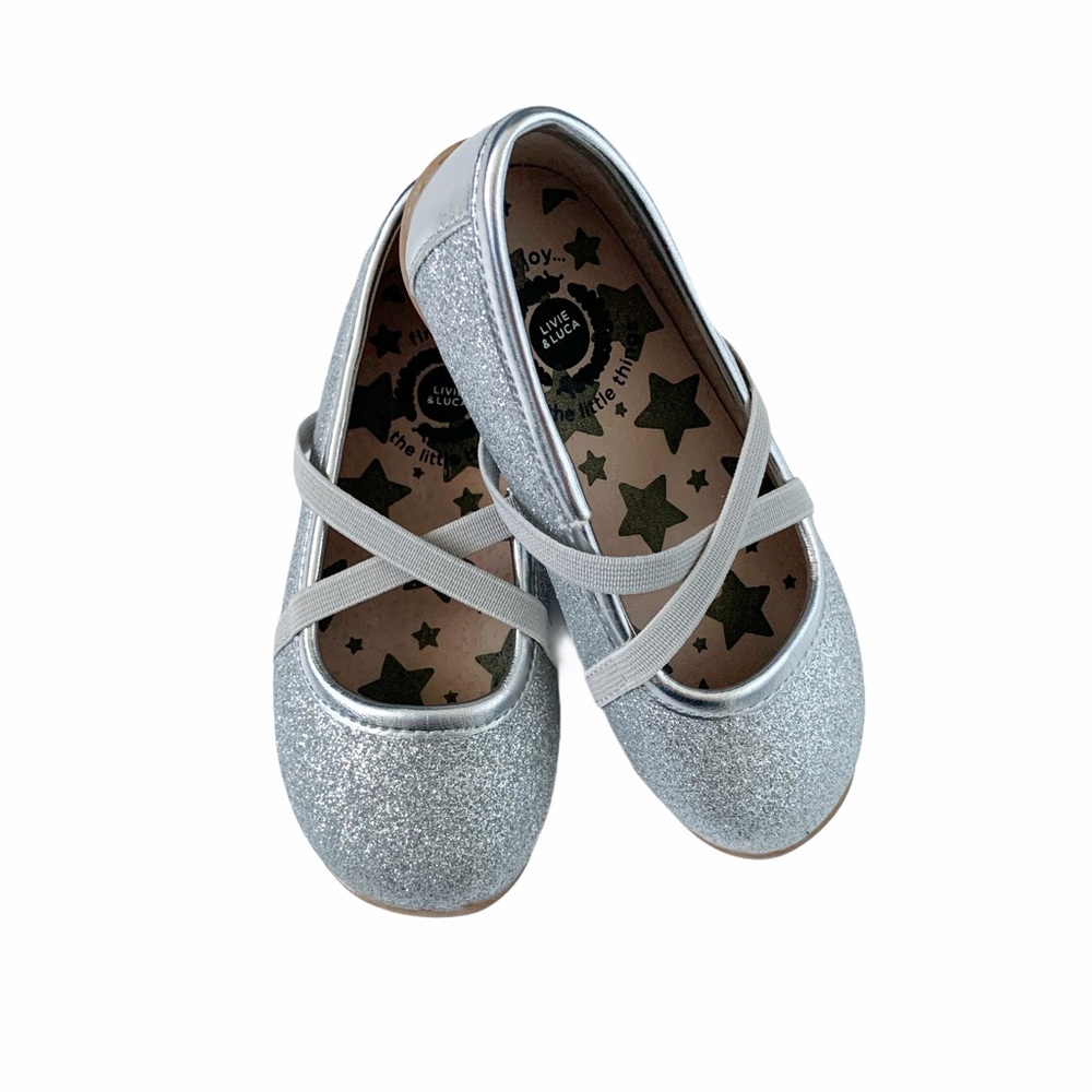 Livie & Luca Silver Glitter Ballet Flats